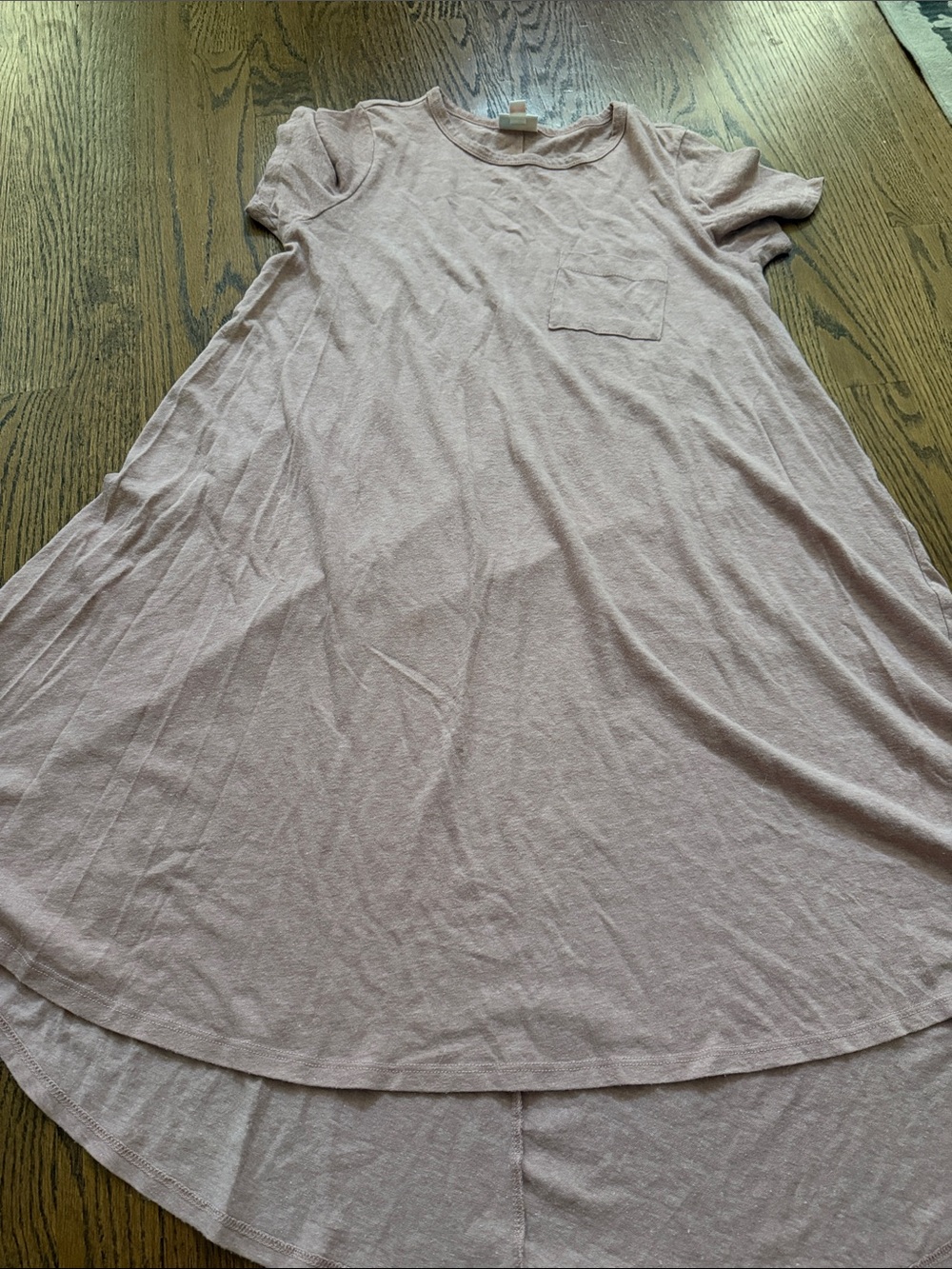 Lularoe Women’s Short-Sleeve Pocket Carly Tunic Dress - Light Pink Sz X small